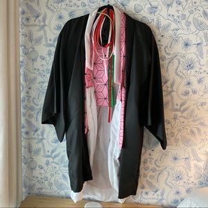 Demon Slayer Nezuko Halloween, Cosplay costume and wig